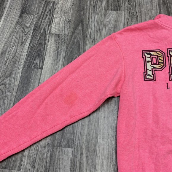 PINK VICTORIA'S SECRET Graphic Hot Pink Pullover Sweatshirt Women's Size Small - Picture 6 of 11